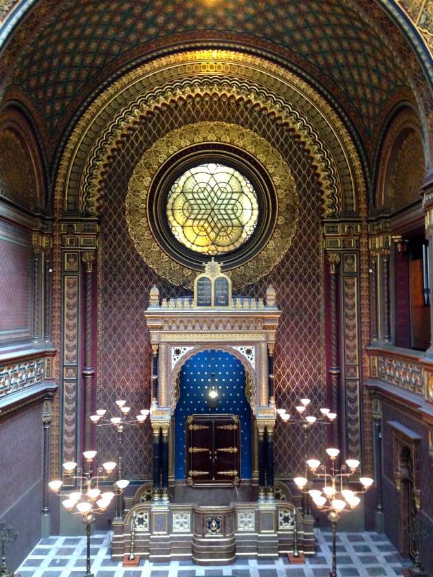 A terrible photo of the stunning Spanish Synagogue, part of the large Jewish Museum in Prague. 